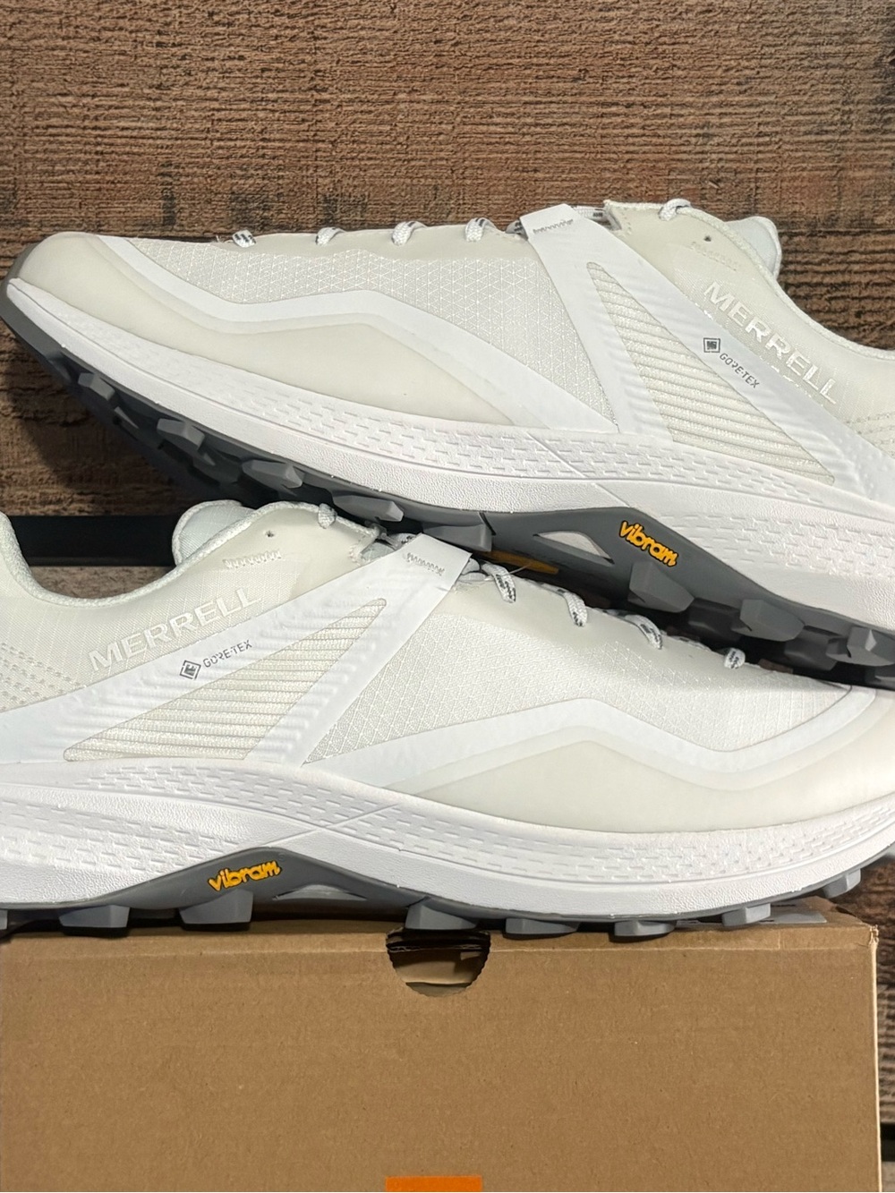 Merrell White Gore-Tex Trail Sneakers with Vibram Accent